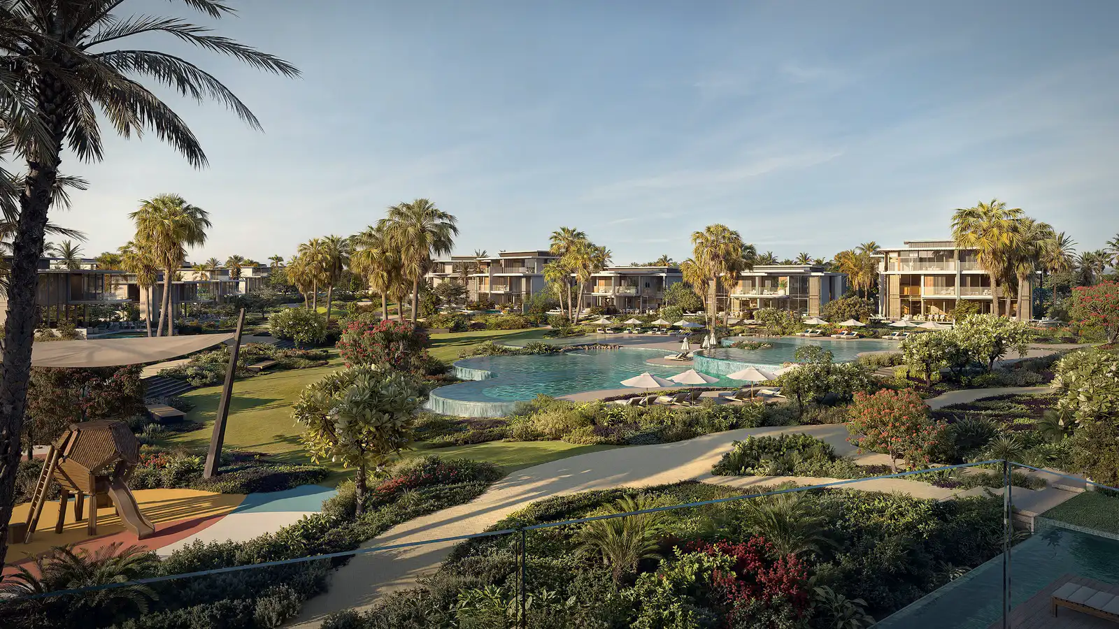 Bay Estate, render of a landscaped garden